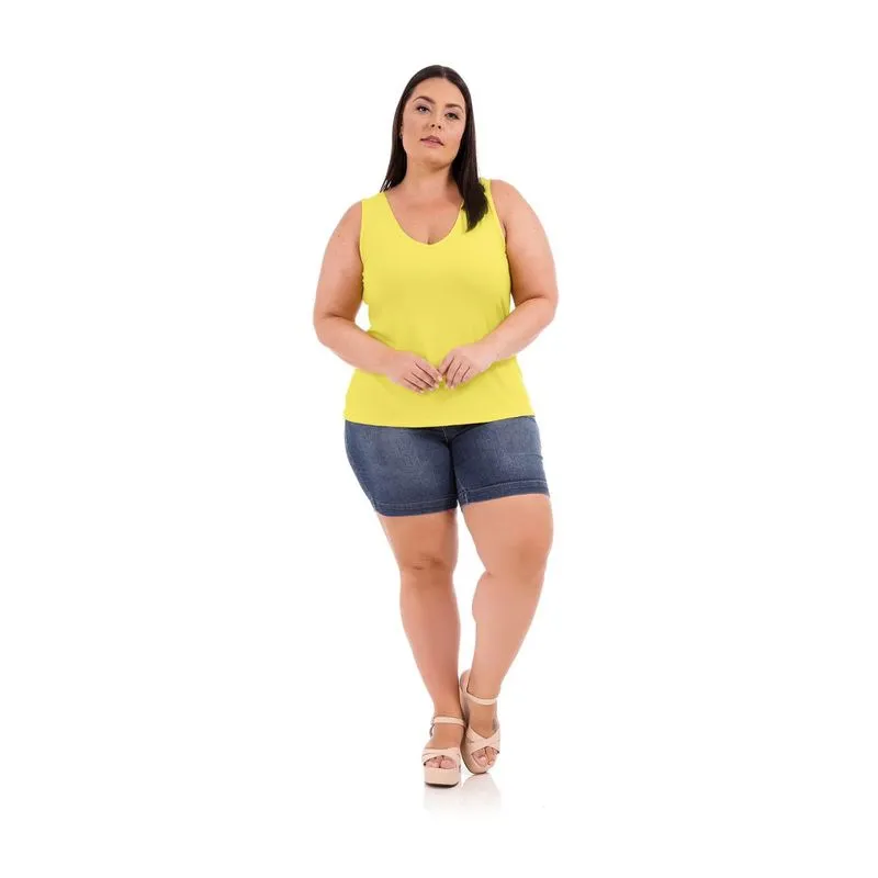 Regata Feminina Viscotorcion Rovitex Amarelo Plus M