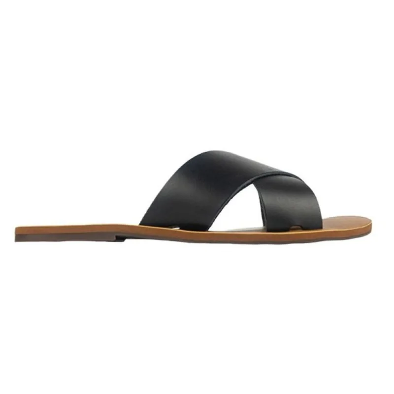 Sandália Rasteira Anacapri Tiras Cruzadas 34 / Preto