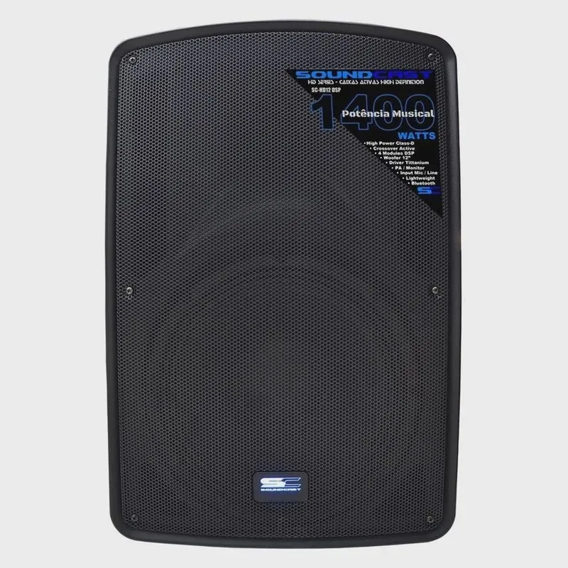 Caixa Ativa 12 1400W Com dsp usb/sd/bt. HD-12 dsp - SoundCast