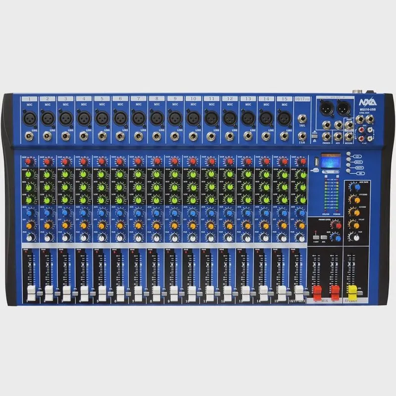 Mesa de Som 16 Canais Com Bluetooth, efx e USB MSX-16 USB - nxa