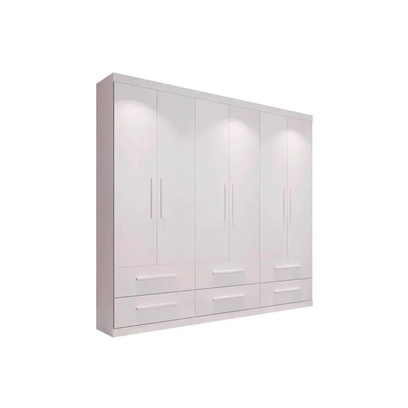 Guarda Roupa Casal 6 Portas e 6 Gavetas PH1691 - Herval Branco