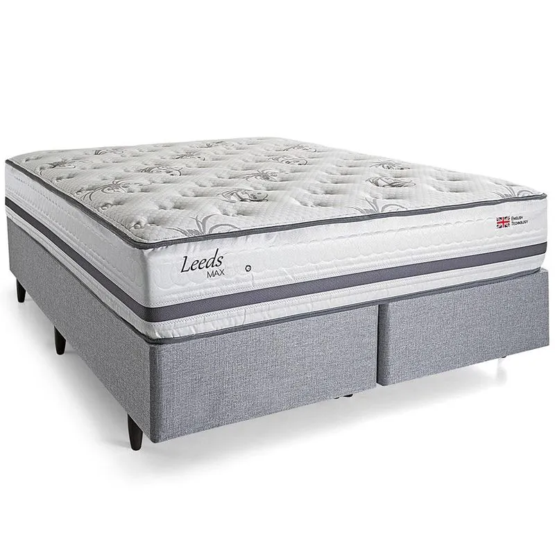 Cama Box Herval King Leeds, 69x193x203 cm, Molas Maxspring