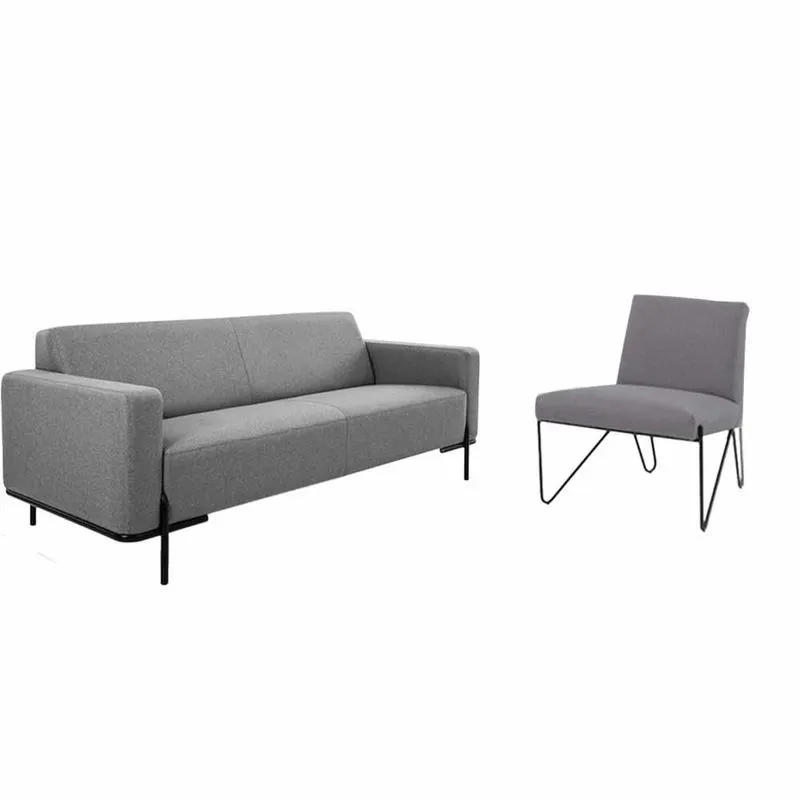 Conjunto Sofá 3 Lugares Herval Urban E Poltrona Para Sala Herval Spot, Cinza