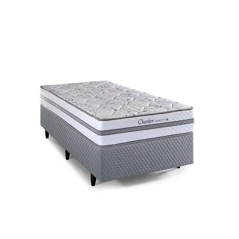 Cama Box Solteiro Herval Chester, Molas Maxspring, 63x88x188 cm