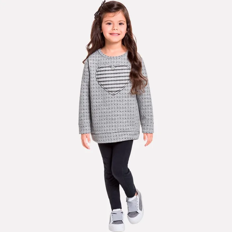Conjunto Infantil Feminino Casaco + Legging Milon 11412.9010.1