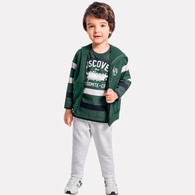 Conjunto Infantil Masculino Camiseta + Calça + Colete Milon 11434.70121.3