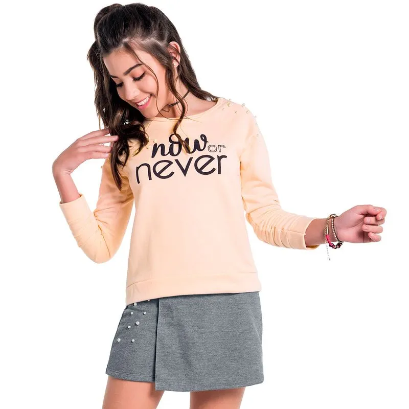 Conjunto Teen Feminino Blusa + Short-Saia Amora 51143.0467.14