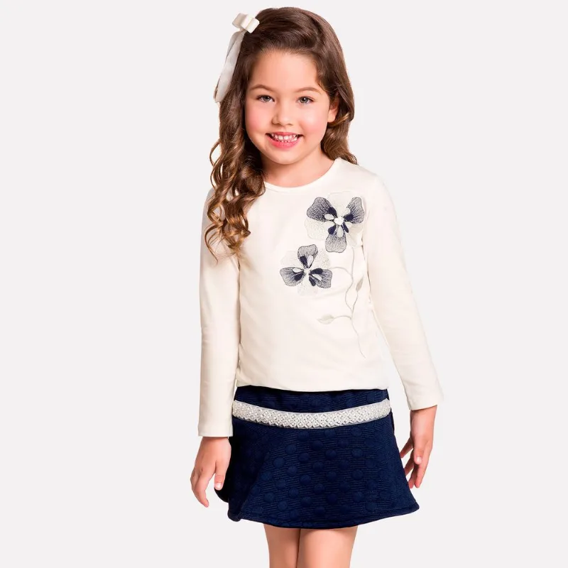 Conjunto Infantil Feminino Blusa + Saia Milon 11403.40071.4