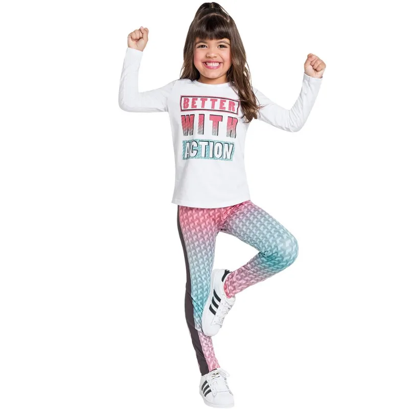 Conjunto Infantil Feminino Blusa + Legging Kyly Moving 207031.0001.6