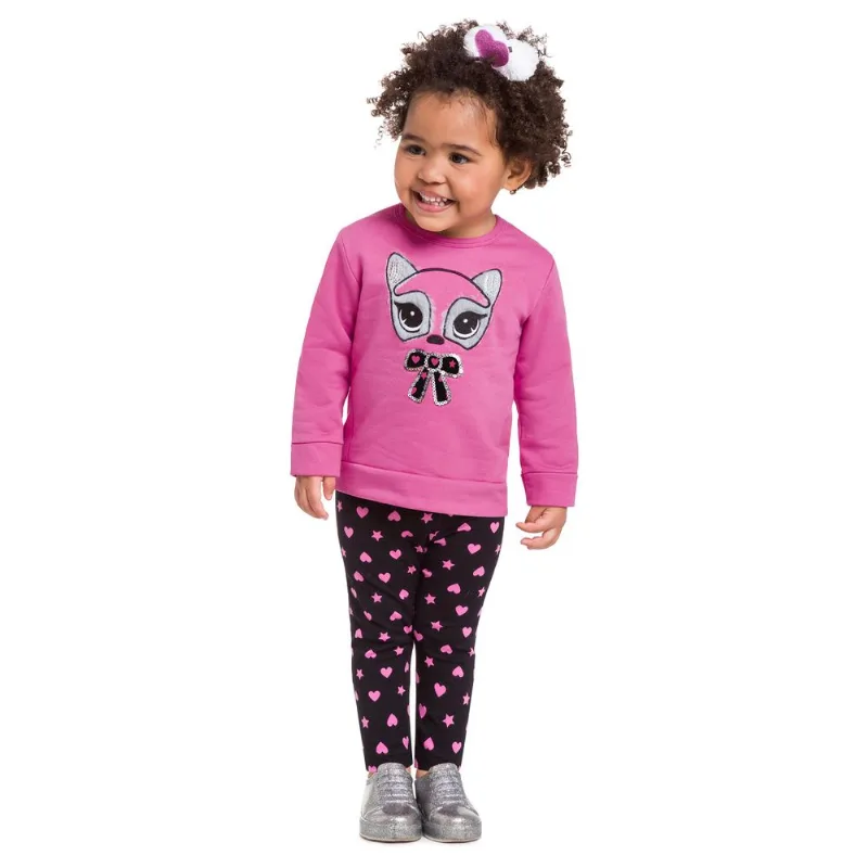 Conjunto Infantil Feminino Casaco + Legging Kyly 206853.0467.3