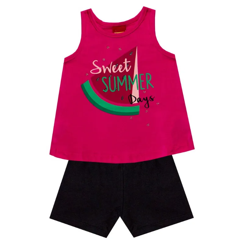 Conjunto Infantil Feminino Blusa + Short Kyly 133613.40038.1