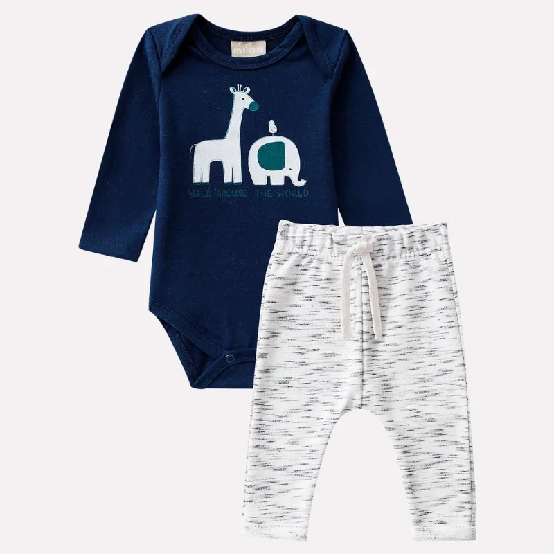 Conjunto Bebê Masculino Body + Calça Milon 11422.6826.M