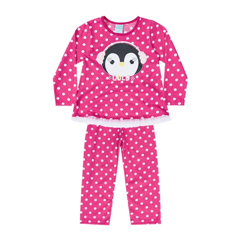 Pijama infantil menina em meia malha 206486.40038.2