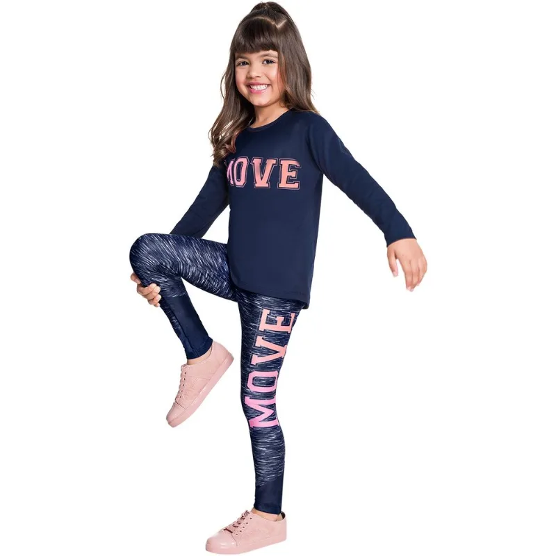 Conjunto Infantil Feminino Blusa + Legging Kyly Moving 207030.6826.12