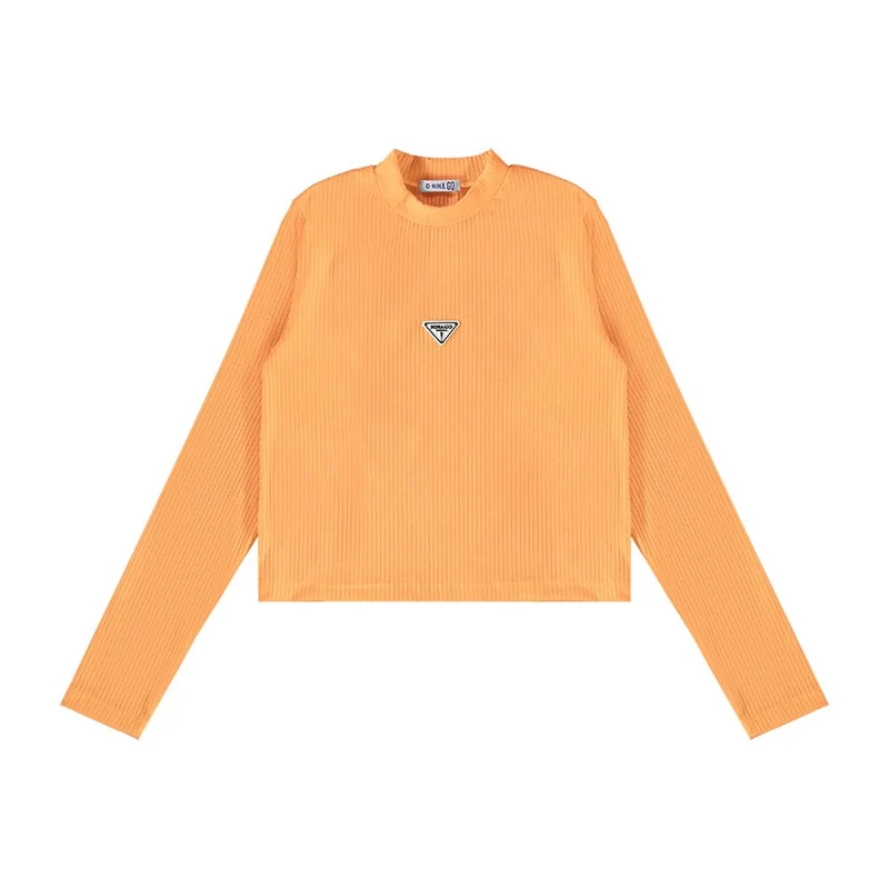 Blusinha Manga Longa Boxy Gola Alta Nina Go - Feminina 08 / Menina