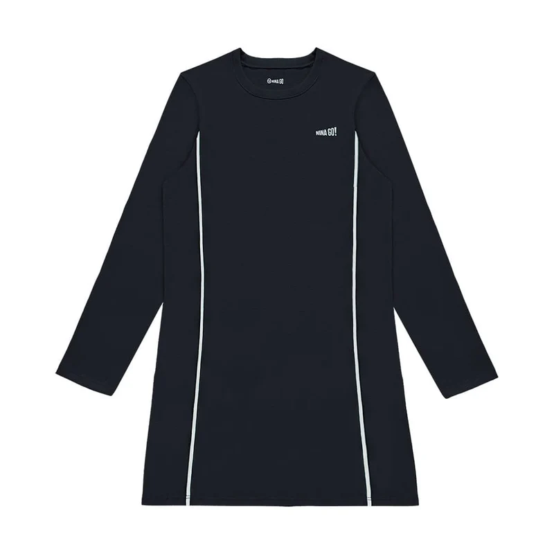 Vestido Malhão com Detalhe Lateral Nina Go - Feminino 04 / Menina / Preto