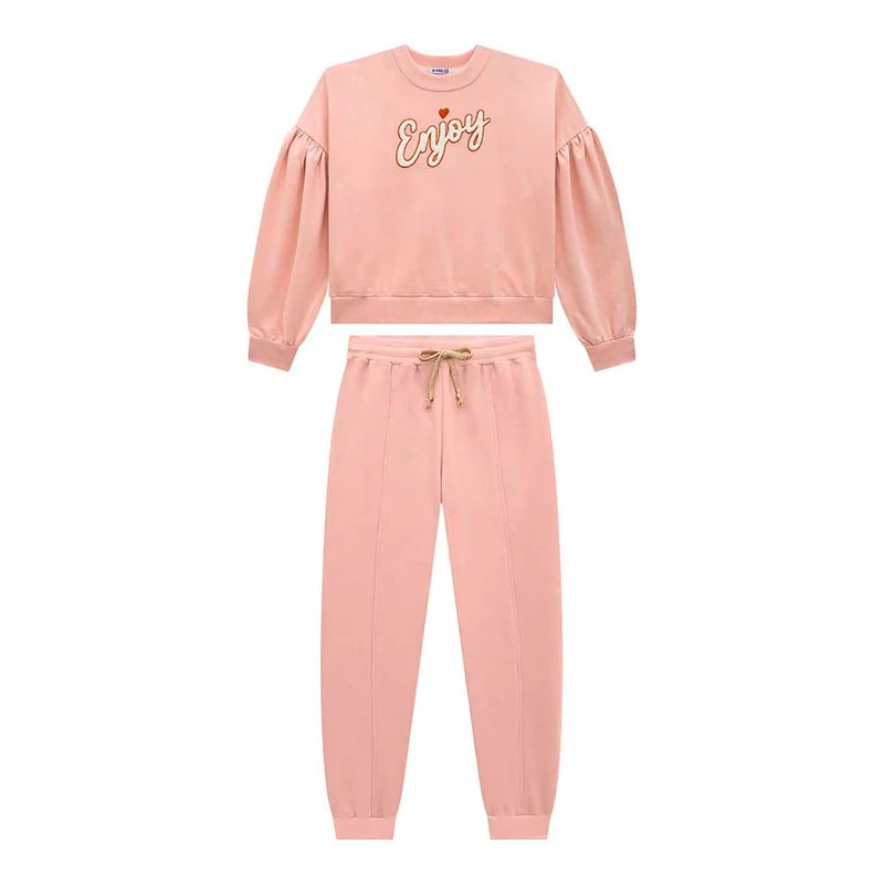 Conjunto Moletom Bordado Enjoy Nina Go! - Feminino 06 / Menina