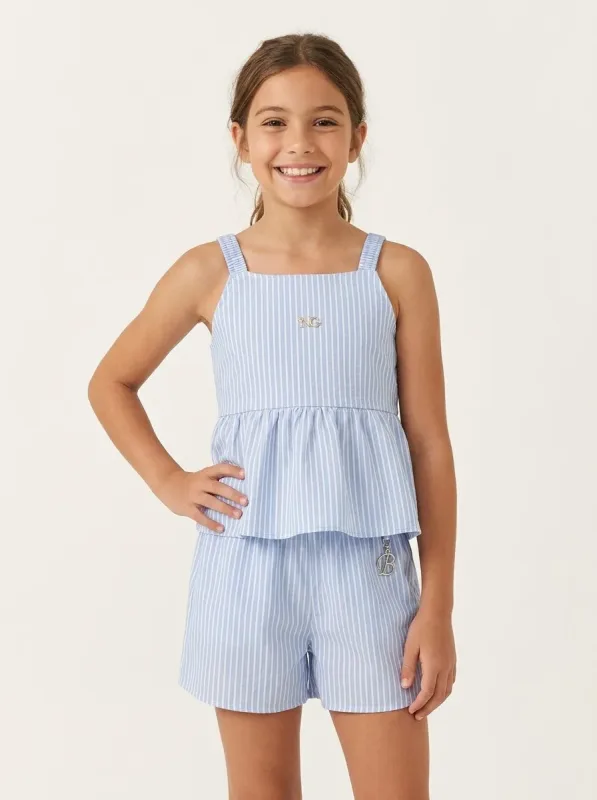 CONJUNTO BATINHA E SHORT EM TRICOLINE LISTRADO / REGATTA