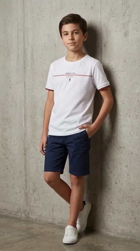 CAMISETA EM MEIA MALHA / BRANCO