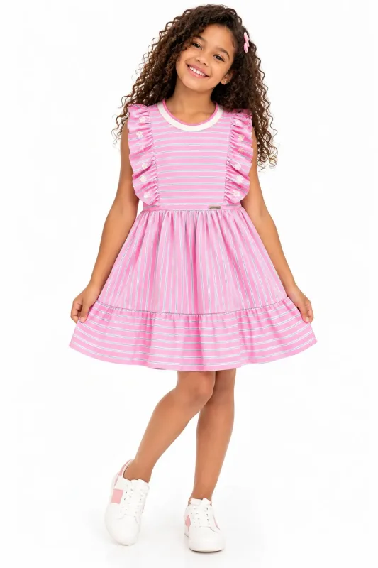 VESTIDO MARIAS EM COTTON FIO TINTO LISTRADO / JELLY