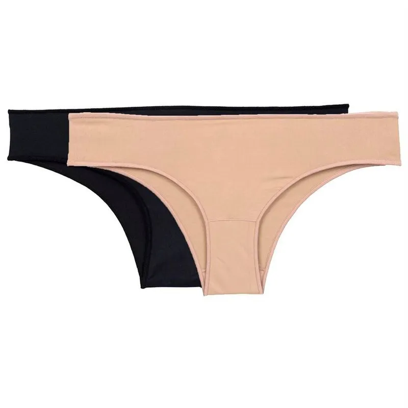 KIT C/ 2 CALCINHAS LATERAIS LARGAS 0KT38840 PRETO/CAMUR€A EG
