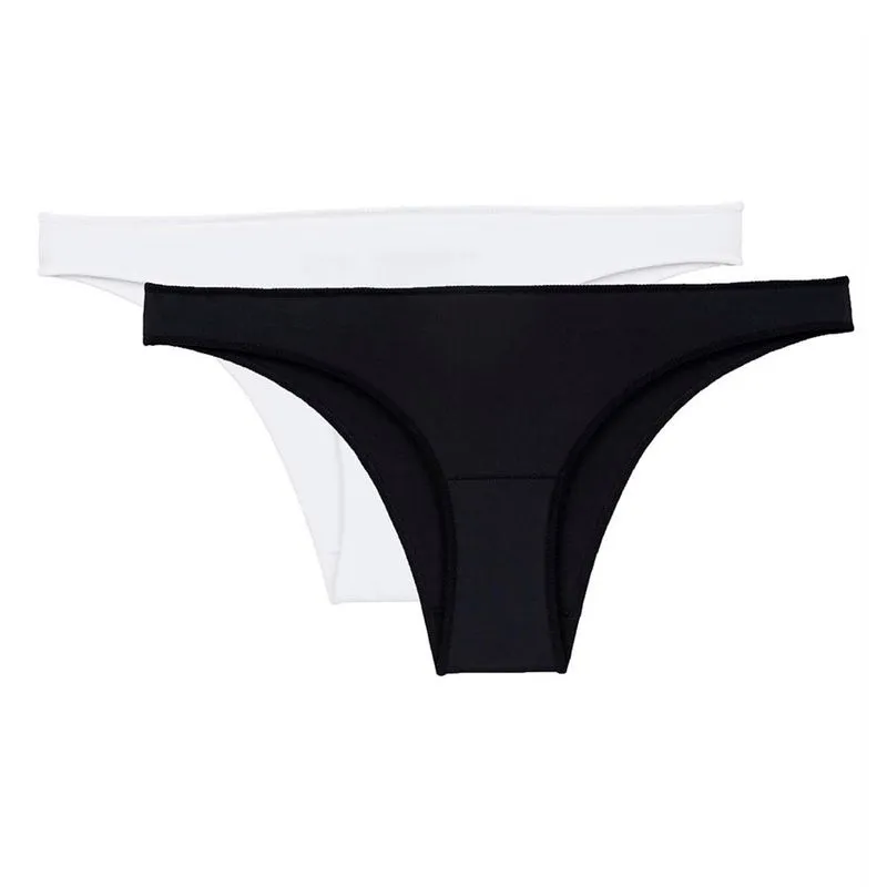 KIT C/ 2 CALCINHAS ADULTO BIQUINI 0KT34840 PRETO/BRANCO/M