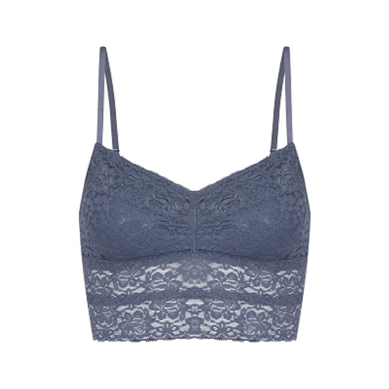 Sutiã Hope Top Alongado Com Bojo Removível em Renda L12873 Azul lazuli M
