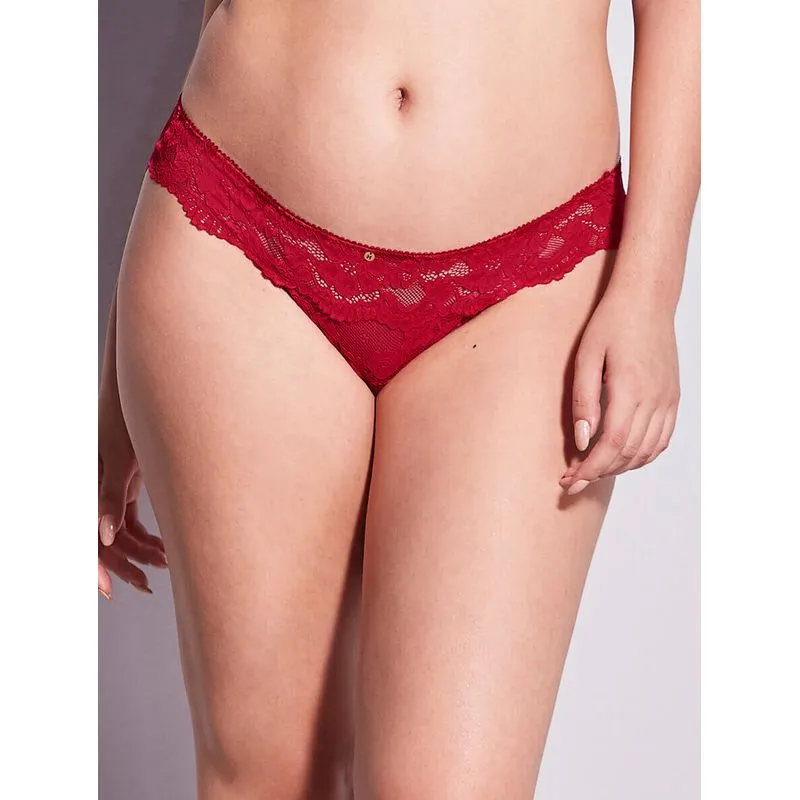 Calcinha Hope LE37014 Fio Dental em Renda Vermelho Zaire M