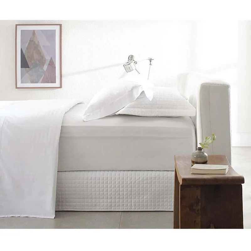 Saia Cama Box Casal 270 Fios Bud Vision New Branca