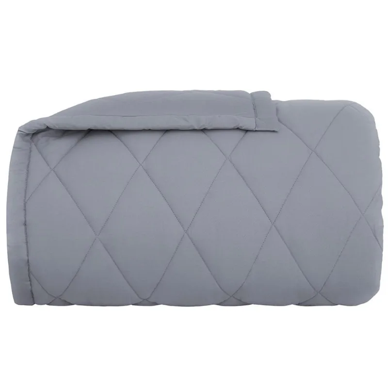 Edredom Dupla Face Solteiro Buddemeyer Basic Percalle Algodão Percal 180 Fios 160 x 240 cm Cinza