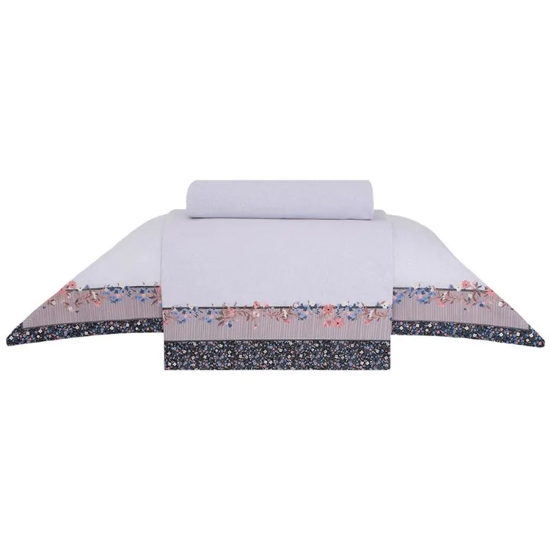 Jogo de Cama Solteiro Buddemeyer Percalle Petit Floral 100 Algodão Percal 180 Fios 4 Peças Estampado
