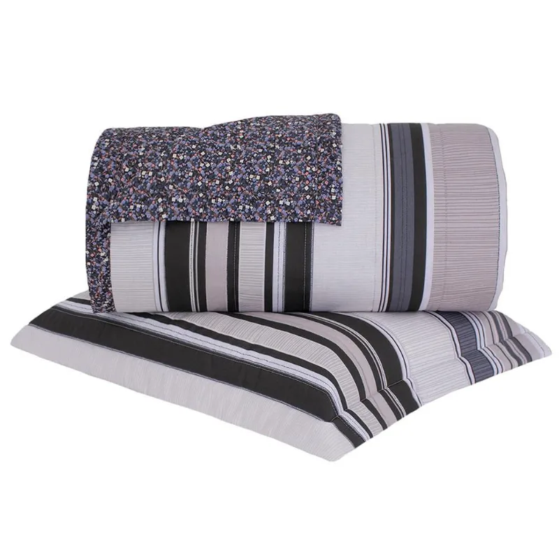 Colcha Dupla Face Solteiro Buddemeyer Petit Floral Algodão Percal 180 Fios 2 Peças Estampado