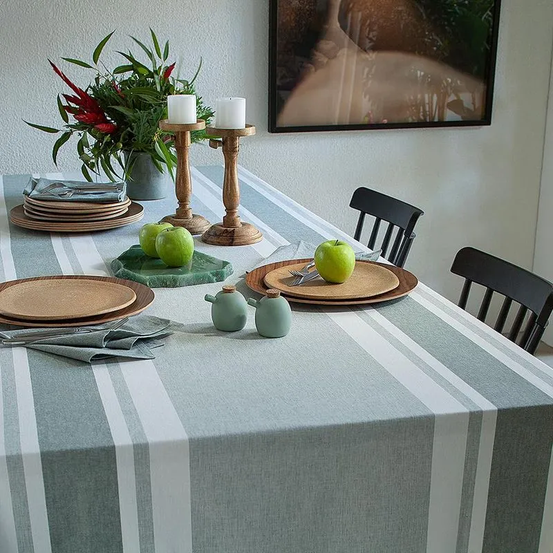 Toalha para Mesa Quadrada 6 Lugares Buddemeyer Lush em 100 Algodão 180 x 180 cm Verde