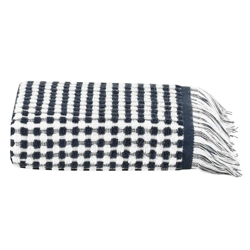 Toalha de Rosto com Franja Loom Azul Marinho Azul