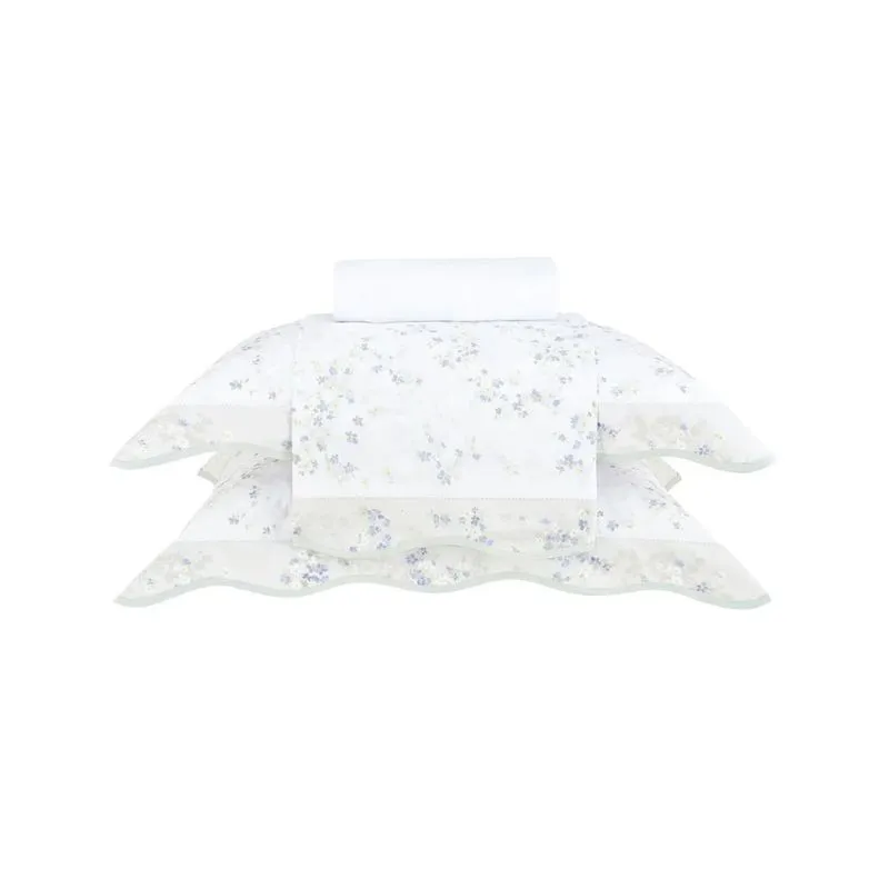 Jogo Cama Casal 4 Pcs Algodão 200 Fios Celeste Buddemeyer