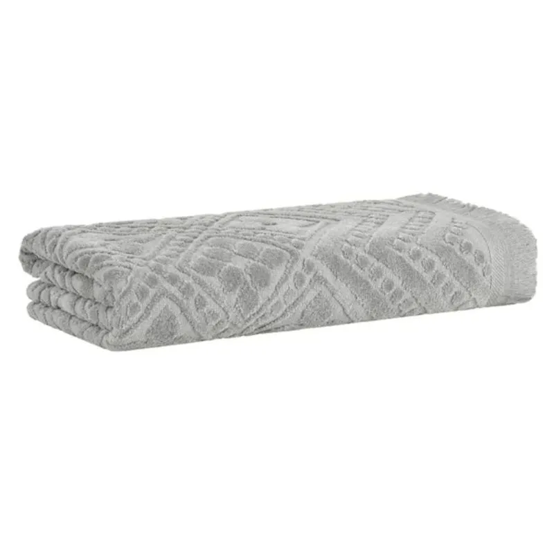 Toalha de Banho Anis com Franja 100% Algodão 420 g/m2 - Buddemeyer CINZA