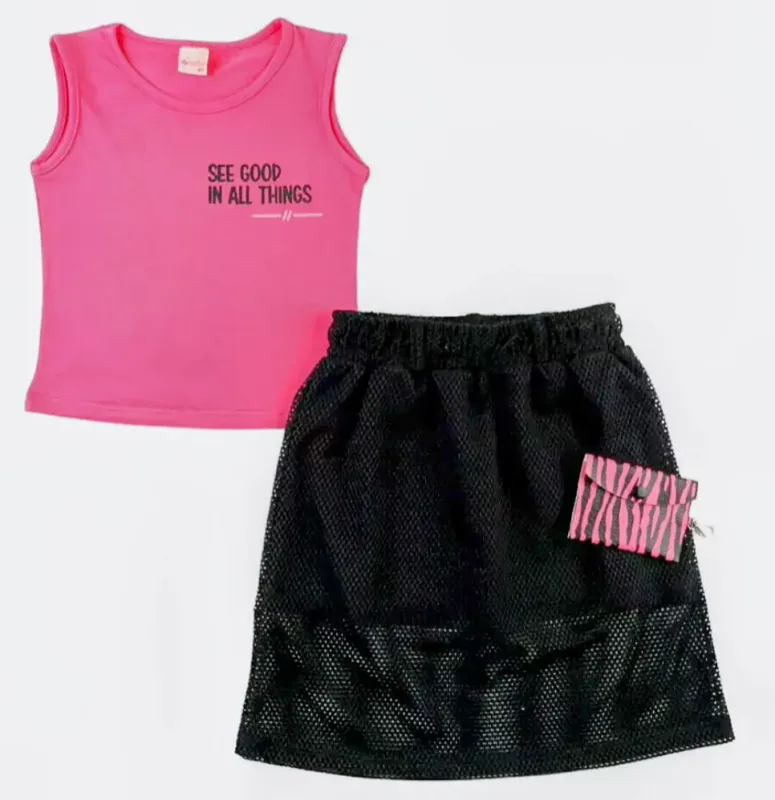 Conjunto Color Girl Pink Tam 8 - Top Kids.