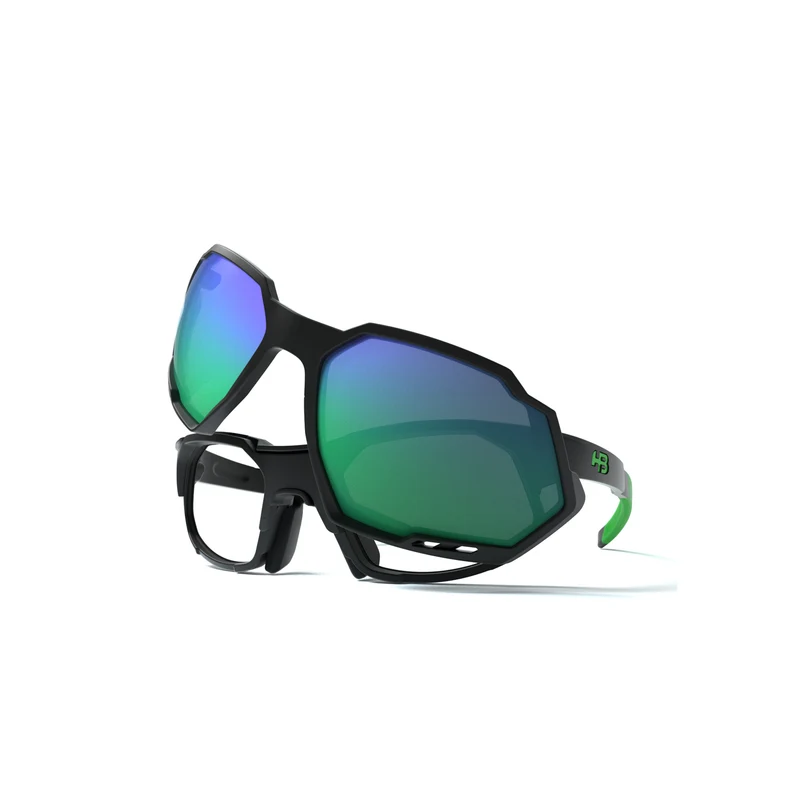 Óculos de Grau HB Rush Matte Black D. Green / Green Chrome - Lente 5.3 cm Matte Black D. Green/ Green Chrome Unico