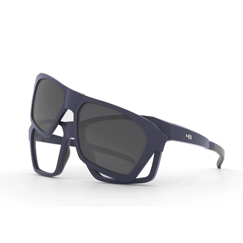 Óculos de Grau HB Switch 0401 Matte Navy/ Silver Polarizado Lente 5,3 cm