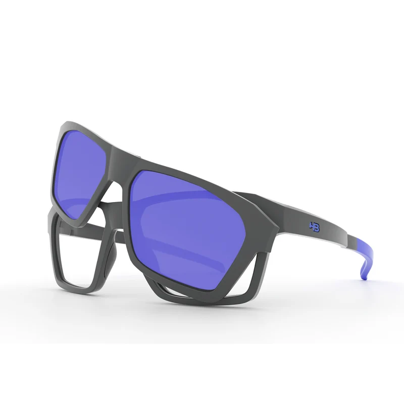 Óculos de Grau HB Switch 0401 Matte Graphite/ Blue Polarizado Lente 5,3 cm