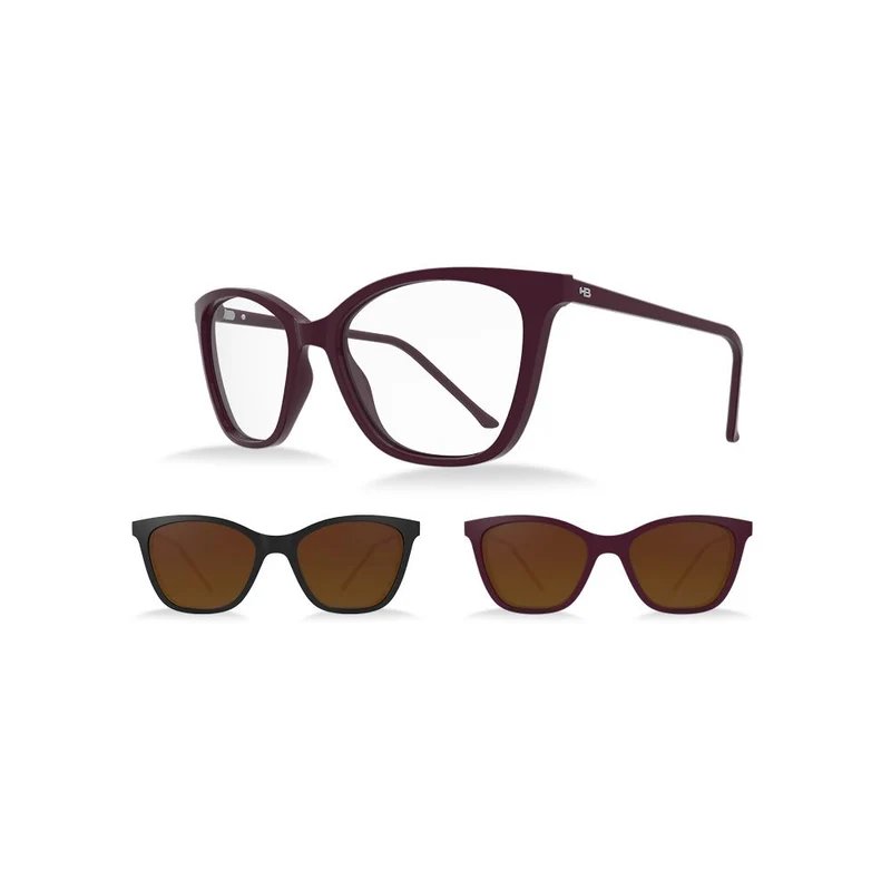 Óculos de Grau HB Switch 0385 Passionate/ Black/ Polarized Brown
