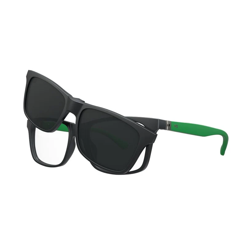 Óculos de Grau HB Switch 0481 Clip on Matte Grap/ Matte S Green Polarized