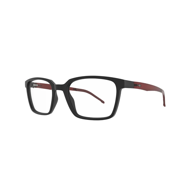 Óculos de Grau HB 0491 Retangular Matte Black/ Matte Red