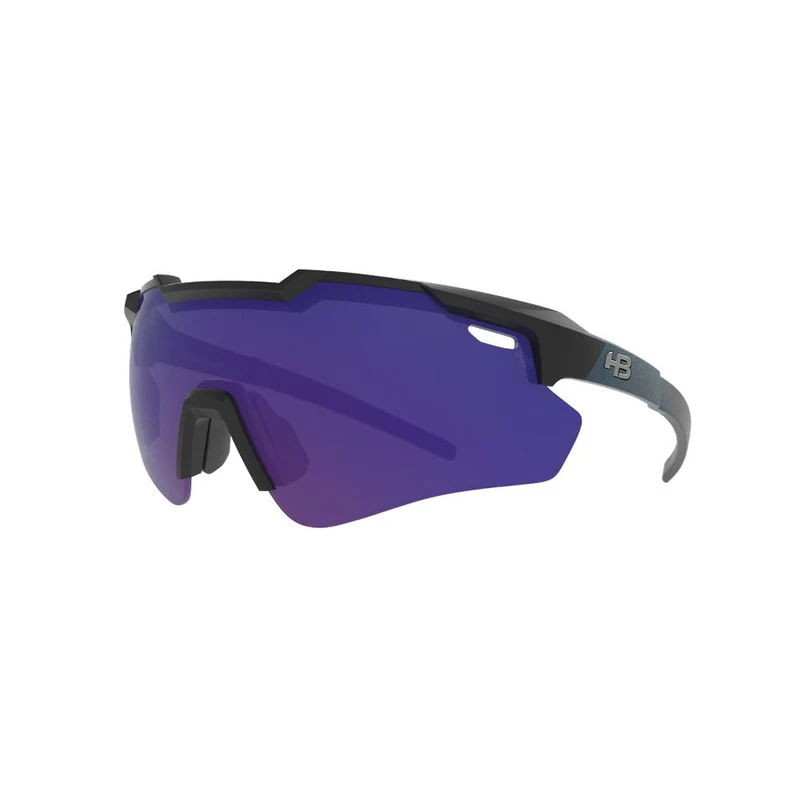 Óculos de Sol HB Shield Evo 2.0 Matte Black Metallic Blue Blue Chrome - Solar - TAM 153 mm