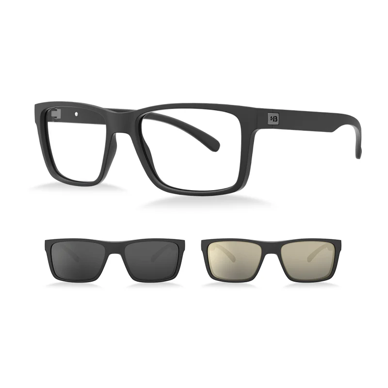 Óculos de Grau HB Switch 0472 Clip on Matte Black Gray/ Gamer