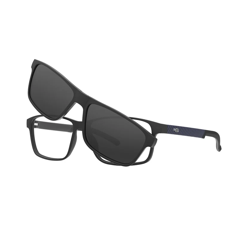 Óculos de Grau HB Switch 0538 Clip on M Black/ Blue P Carbon Fiber Polarized Gray