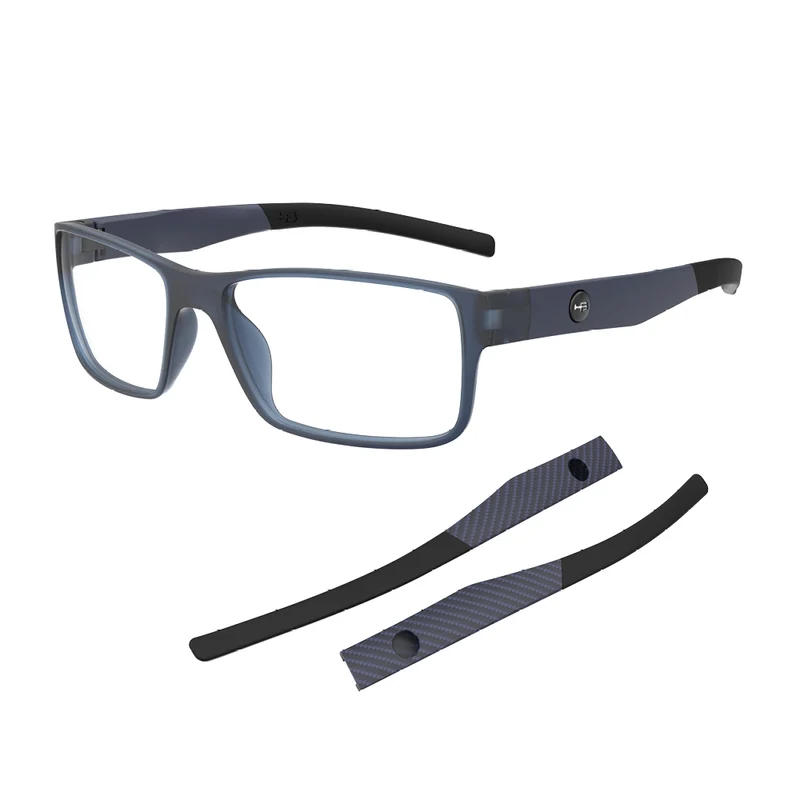 Óculos de Grau HB Troca Haste Polytech 0552 M New Marine + H Matte Navy + H P Carbon M FIber