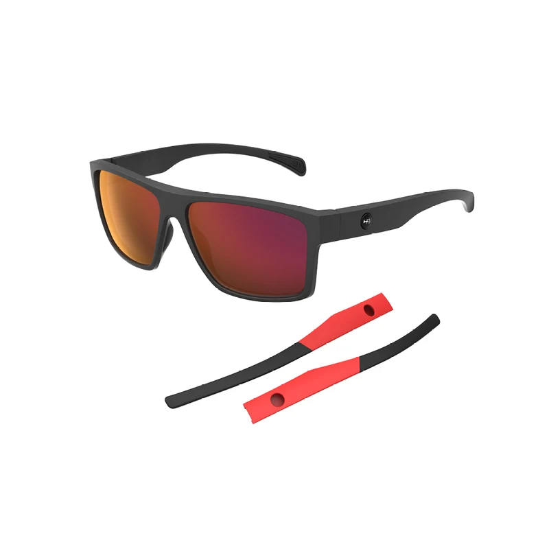 Óculos de Sol HB Troca Haste Happy M Black + H M Fire Red Chrome