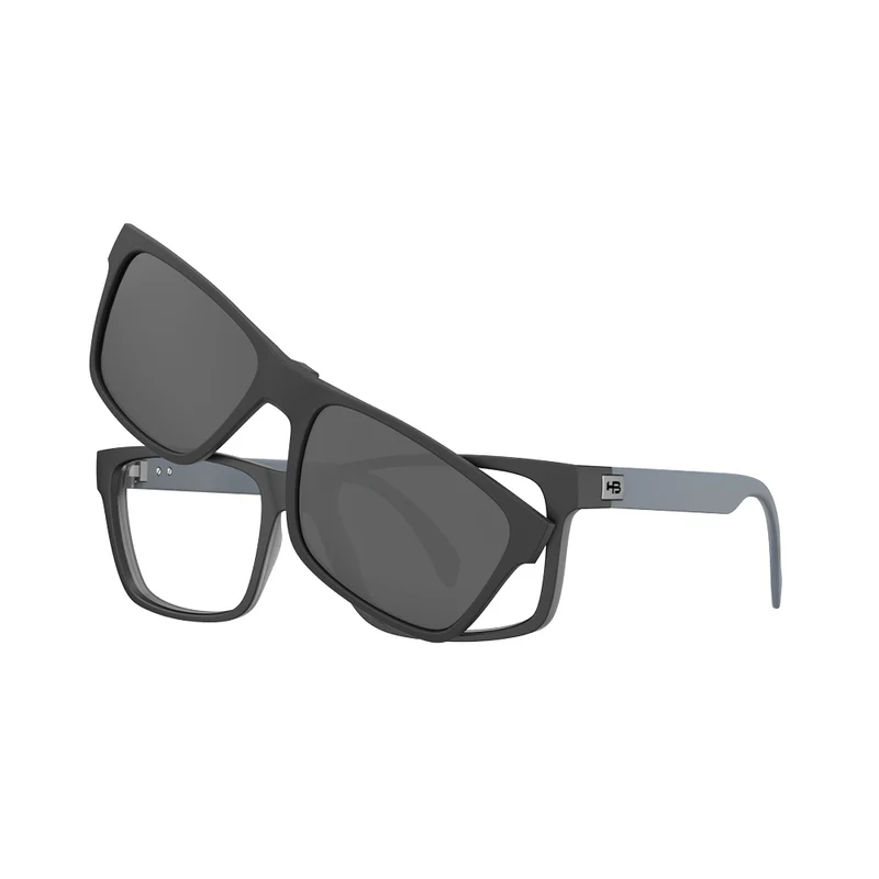 Óculos de Grau HB Switch Magtag 0590 Clip on Matte Black on L Gray/ Matte Moonstone Polarized Gray