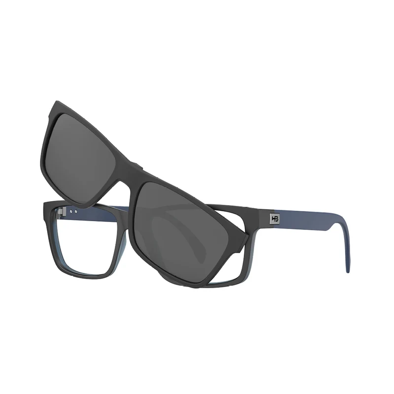Óculos de Grau HB Switch Magtag 0590 Clip on Matte Black On Naval B/ Matte Mag Polarized Gray
